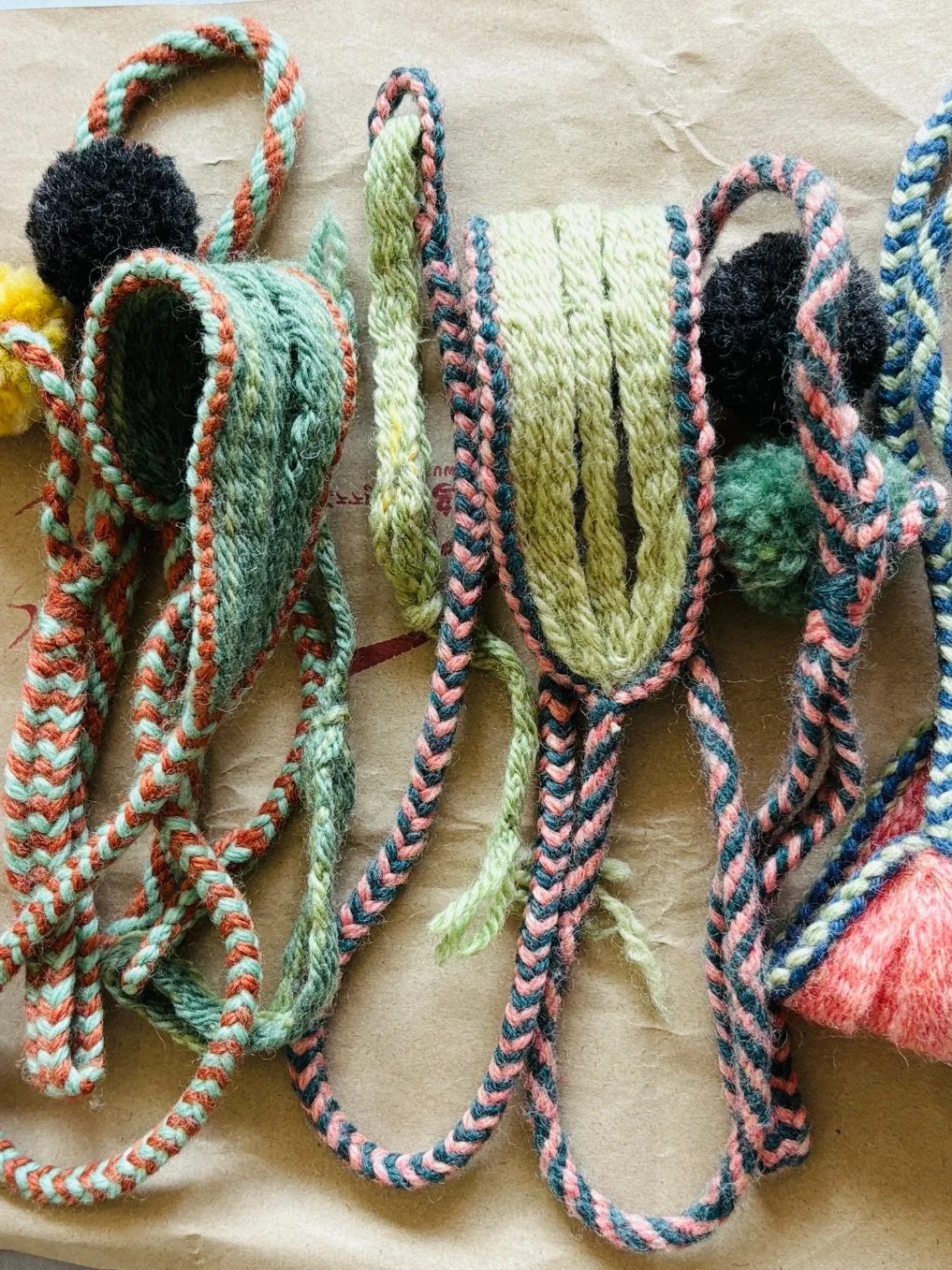 Multiple colourful pure wool Wurdoo chains