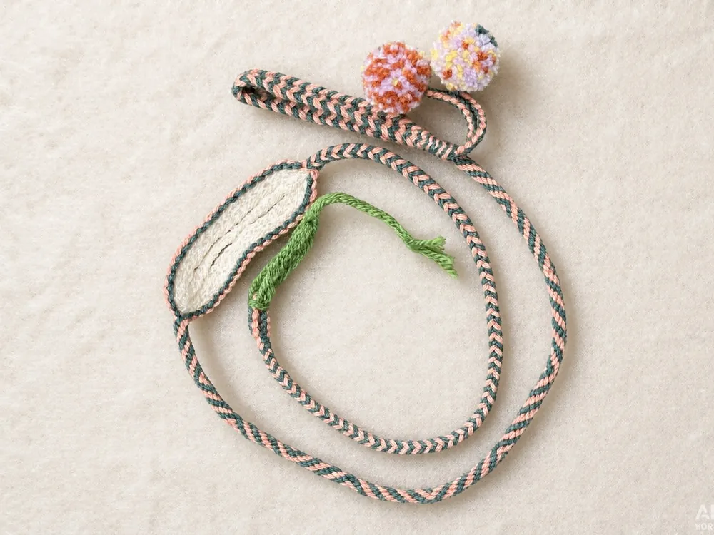 Dopamine D10 — Black-white cord · Pink-cream beads