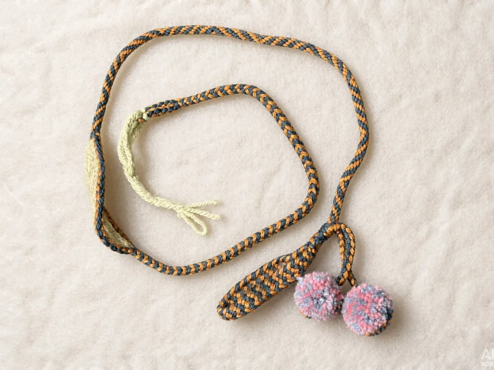 Dopamine D17 — Golden-black cord · Pink beads